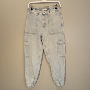 PacSun Cargo Jogger Jeans Light Wash High Rise Retro Vibe Street - Size M